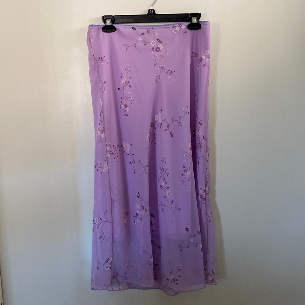 Purple flowered skirt